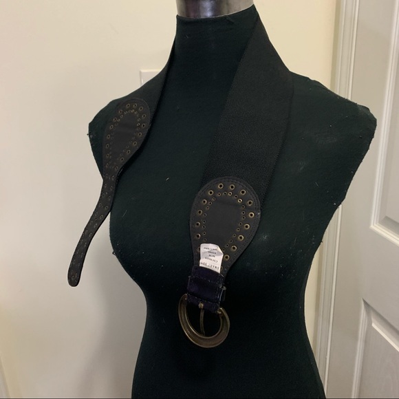 Smart Set Chic Brass Studded Detailing Elastane Waist Wide Belt - Picture 7 of 8